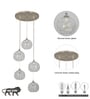 Savannah Modern Five-Light Ceiling Pendant In Stainless Steel With Clear Glass Shade