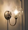 Savannah Modern Single-Light Wall Lamp In Stainless Steel With Clear Glass Shade