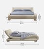 Savvy Leatherette Upholstered King Size Bed in Light Beige Colour