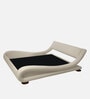 Savvy Leatherette Upholstered King Size Bed in Light Beige Colour