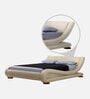 Savvy Leatherette Upholstered King Size Bed in Light Beige Colour