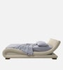 Savvy Leatherette Upholstered King Size Bed in Light Beige Colour