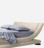 Savvy Leatherette Upholstered King Size Bed in Light Beige Colour