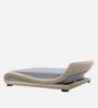 Savvy Leatherette Upholstered King Size Bed in Light Beige Colour