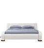 Savvy Leatherette Upholstered King Size Bed in White Colour