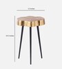 Sawed Log Metal End Table in Gold Colour