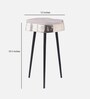 Sawed Log Metal End Table in Silver Colour