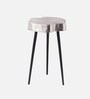 Sawed Log Metal End Table in Silver Colour
