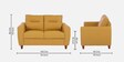 Scott Leatherette 2 Seater Sofa In Husky Yellow Colour