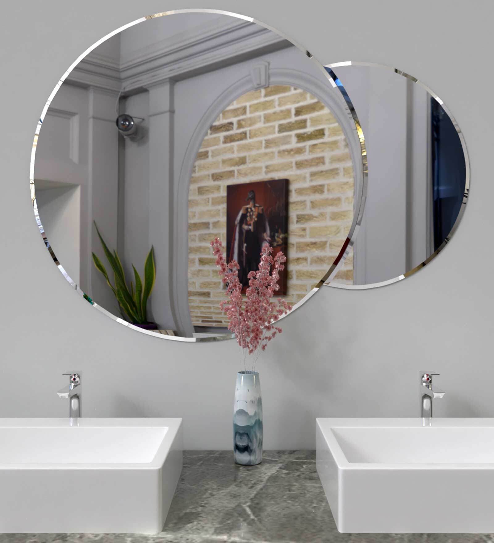 Scandinavian Frameless Beveled Circular Wall Mirror