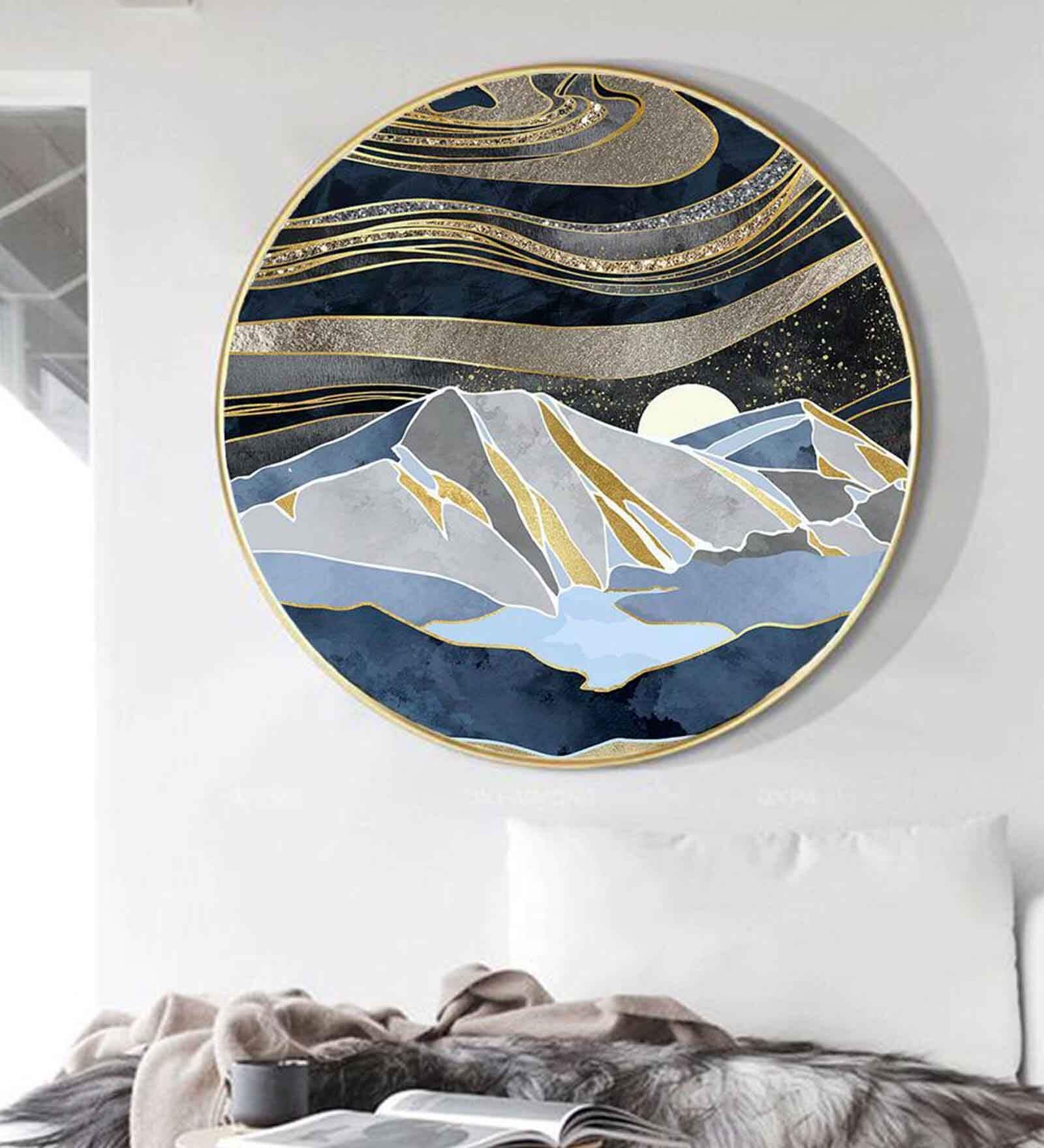 Plastic Drawings Designs Gold Canvas Framed Wall Plates