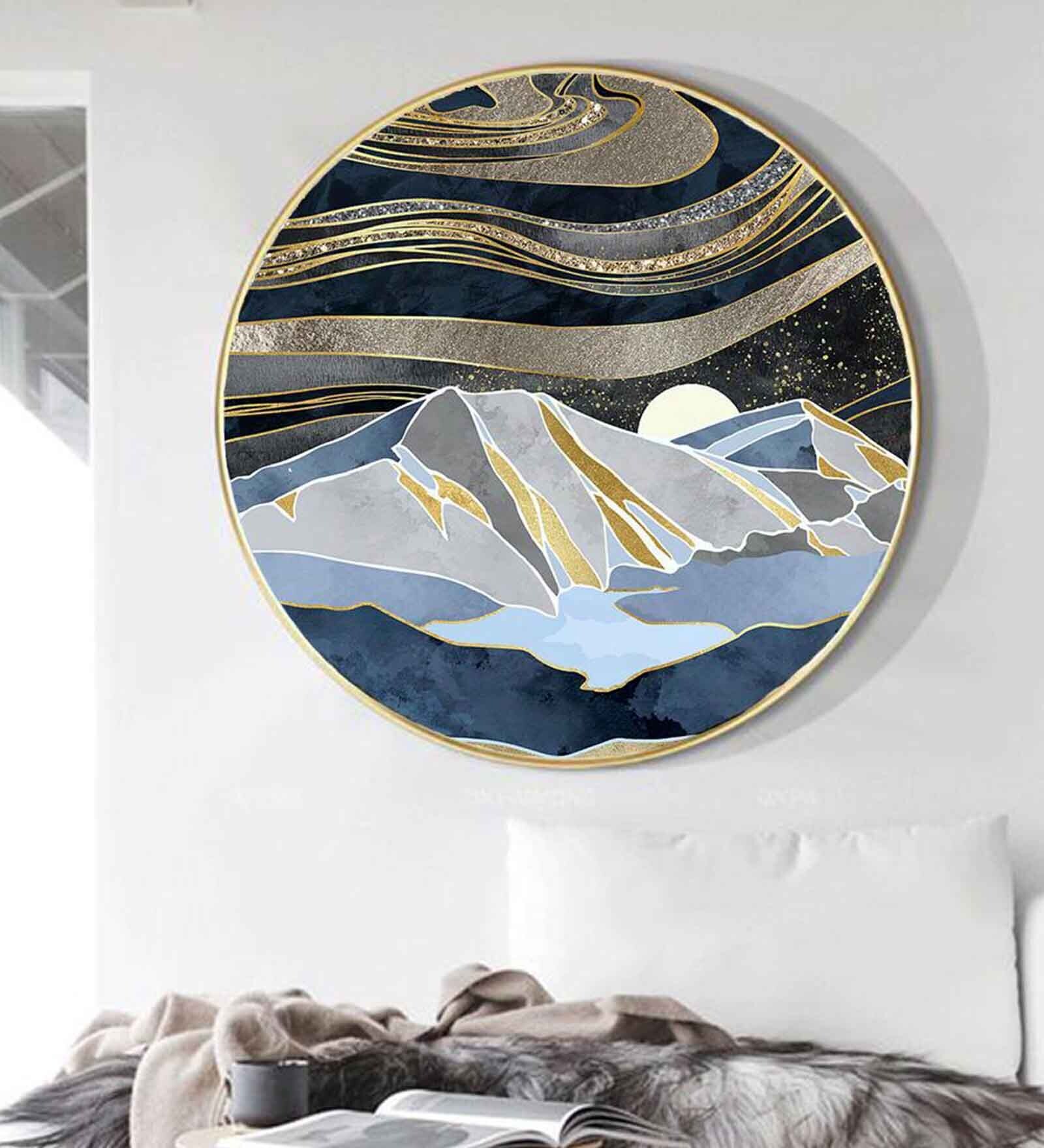 Conceptualistic Gold Canvas Framed Wall Plates