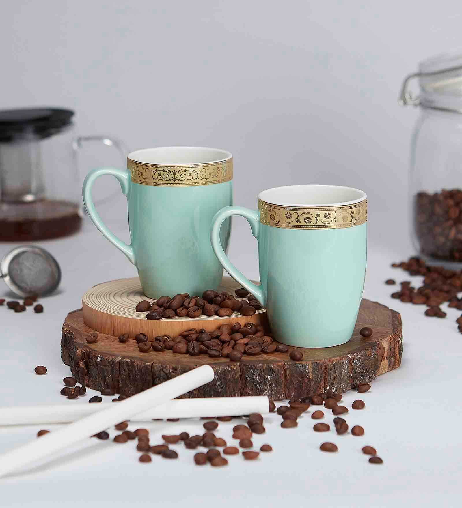 Scarlet 230 ml Blue Porcelain Coffee Mug (Set of 2)