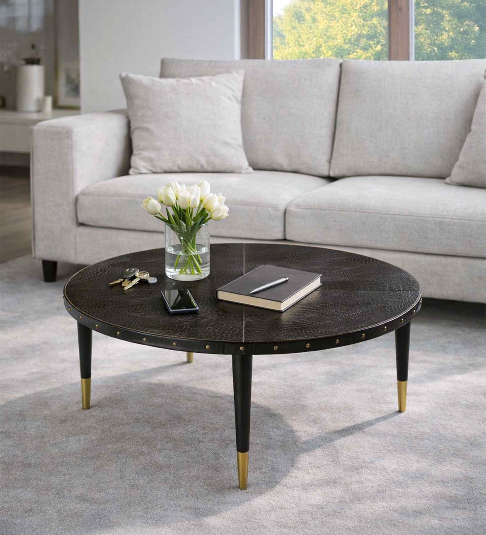 Scarlett Coffee Table In Dark Brown Finish