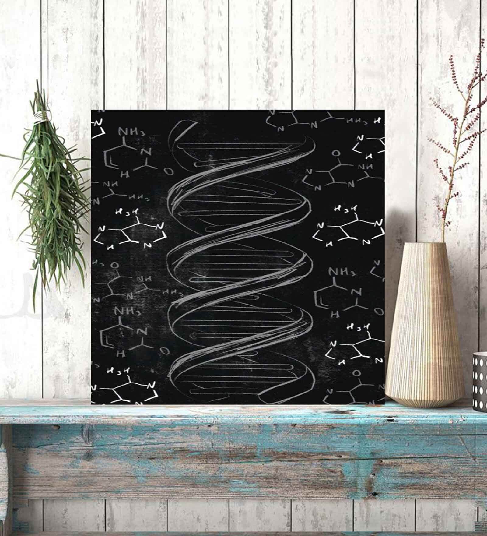 Science Textured Black Wood Framed Art Print