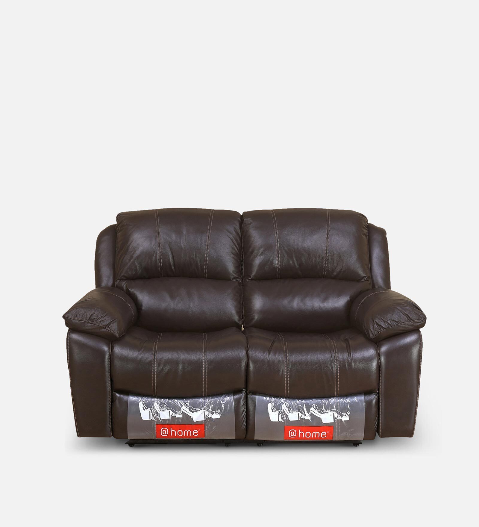 Scott Leatherette Manual 2 Seater Recliner in Dark Brown Colour