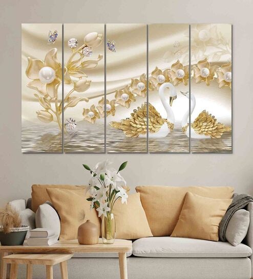 Scenary Multicolour MDF (Set of 5) Art Panels