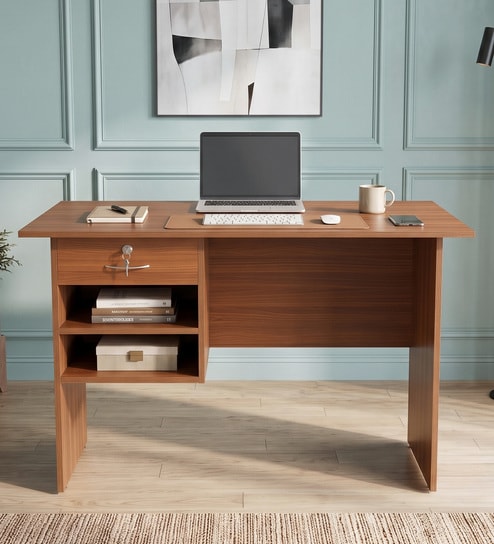 Scholarhub Brown Colour Office Desk In Walnut Finish