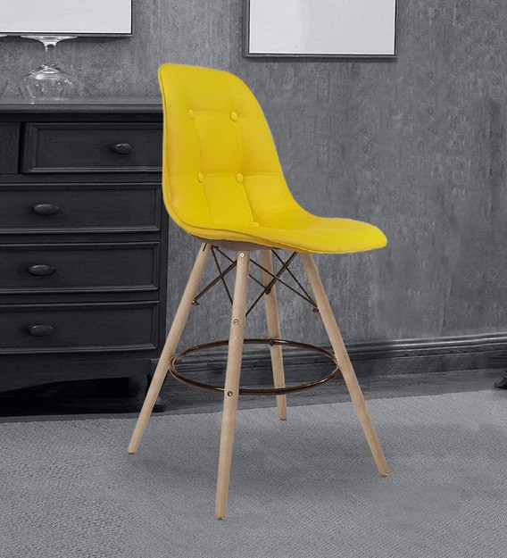 Buy Scandinavian High Bar Chair In Yellow Colour By Finch Fox Online Modern Bar Stools Bar Furniture Furniture Pepperfry Product