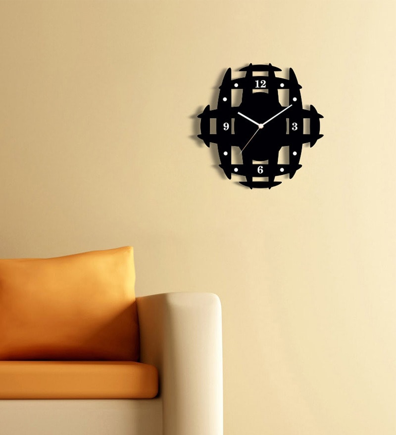 Schmuck Black Hash Pattern Acrylic Wall Clock