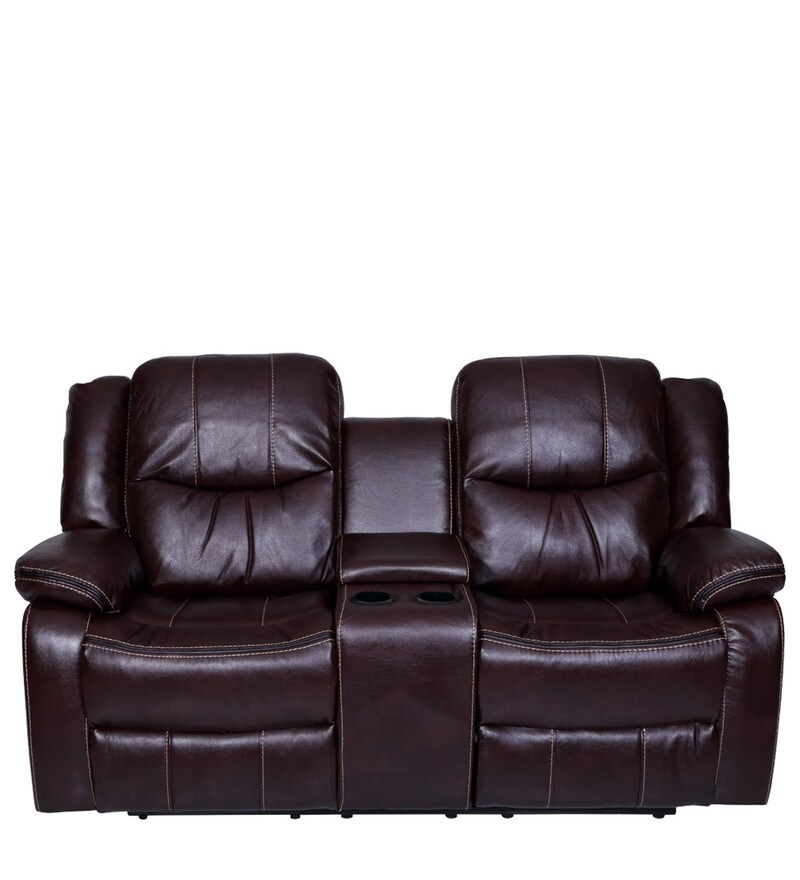 Buy Scotland Leatherette Manual 2 Seater Recliner in Brown Colour Online Manual 2 Seater
