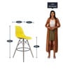 Rex Fabric Bar Stool In Yellow Colour