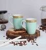Scarlet 230 ml Blue Porcelain Coffee Mug (Set of 2)