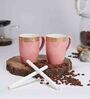 Scarlet 230 ml Pink Porcelain Coffee Mug (Set of 2)