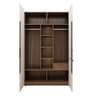 Scion 2 Door Wardrobe in Frosty White & Cairo Walnut Finish
