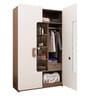 Scion 2 Door Wardrobe in Frosty White & Cairo Walnut Finish