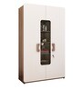 Scion 2 Door Wardrobe in Frosty White & Cairo Walnut Finish