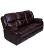 Scotland Leatherette Manual 3 Seater Recliner In Brown Colour