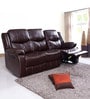 Scotland Leatherette Manual 3 Seater Recliner In Brown Colour