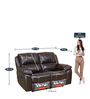 Scott Leatherette Manual 2 Seater Recliner in Dark Brown Colour