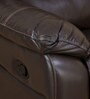 Scott Leatherette Manual 3 Seater Recliner in Dark Brown Colour
