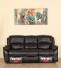 Scott Leatherette Manual 3 Seater Recliner in Dark Brown Colour