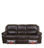 Scott Leatherette Manual 3 Seater Recliner in Dark Brown Colour