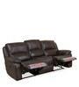 Scott Leatherette Manual 3 Seater Recliner in Dark Brown Colour
