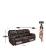 Scott Leatherette Manual 3 Seater Recliner in Dark Brown Colour