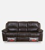 Scott Leatherette Manual 3 Seater Recliner in Dark Brown Colour