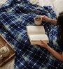 Blue Scott Light Weight Cloudy Mink Silky Blanket