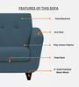 Scout Fabric 1 Seater Sofa In Light Blue Colour