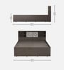 Scout Queen Size Bed in Dark Wenge Finish with Box Storage