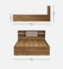 Scout Queen Size Bed in Lyon Teak Finish with Box Storage