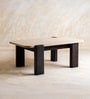 Sculpt Edge Marble Top Coffee Table In Dark Walnut Finish