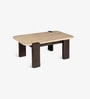 Sculpt Edge Marble Top Coffee Table In Dark Walnut Finish
