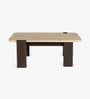 Sculpt Edge Marble Top Coffee Table In Dark Walnut Finish