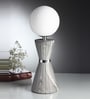 Sculpt Forme Hourglass Marble-Finish Table Lamp Grey & Chrome