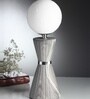 Sculpt Forme Hourglass Marble-Finish Table Lamp Grey & Chrome