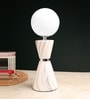 Sculpt Forme Hourglass Marble-Finish Table Lamp White & Chrome